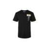Estampado de letras, cuello redondo, pantalones cortos, negro