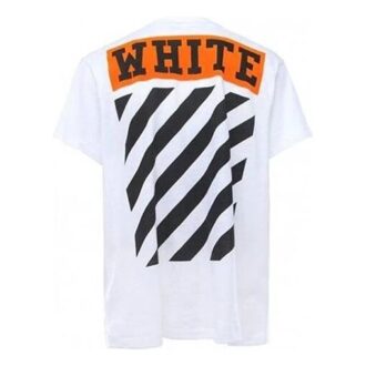 Estampado de logotipo a rayas, pantalones cortos, versión estándar, blanco