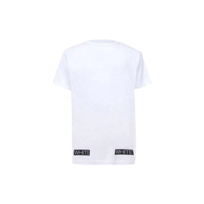 Estampado de logotipo a rayas, pantalones cortos, versión estándar, blanco