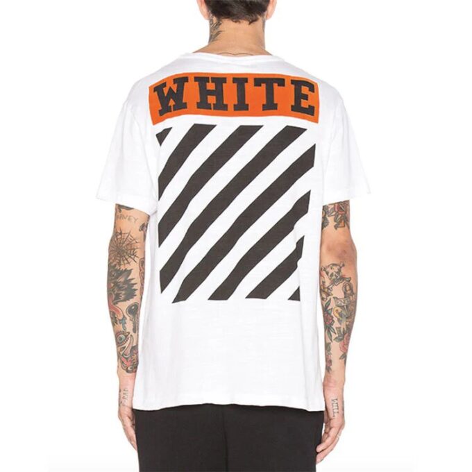 Estampado de logotipo a rayas, pantalones cortos, versión estándar, blanco