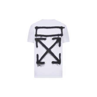 Estampado en el pecho, manga corta, blanco