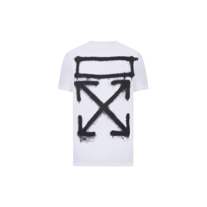 Estampado en el pecho, manga corta, blanco