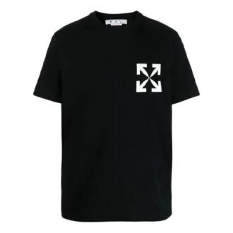 Estampado en el pecho, manga corta, negro