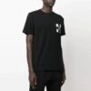 Estampado en el pecho, manga corta, negro