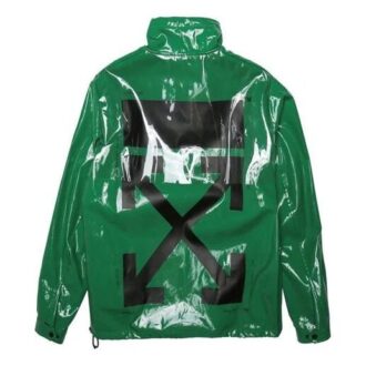 Estampado en la espalda, media cremallera, cuello alto, corte holgado, verde