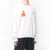 Estampado holgado de cuello redondo blanco