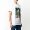 Estampado pintado, manga corta, blanco