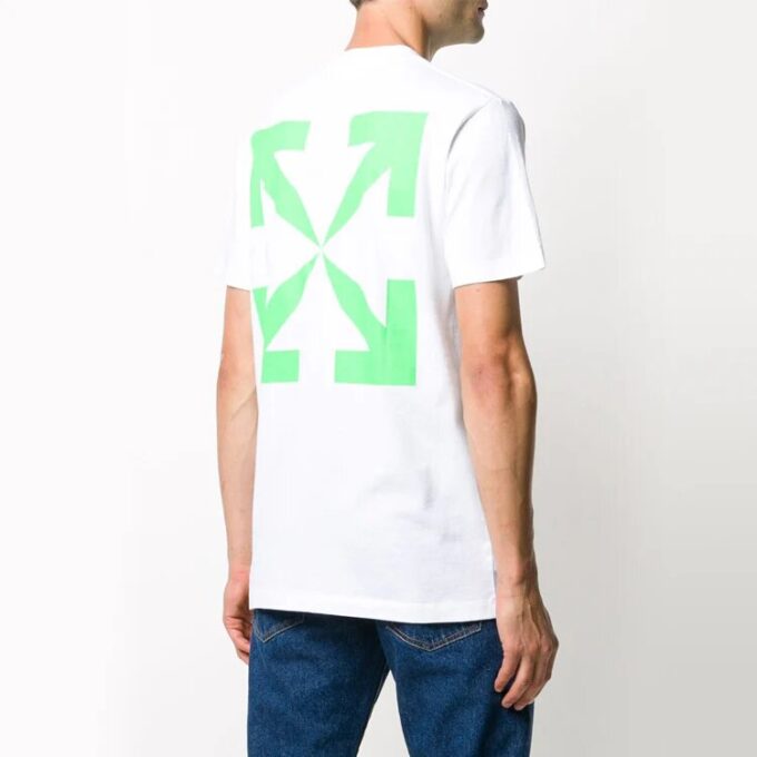 Estampado pintado, manga corta, blanco
