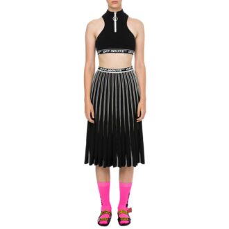 Falda de punto plisada Off-White «Negro»