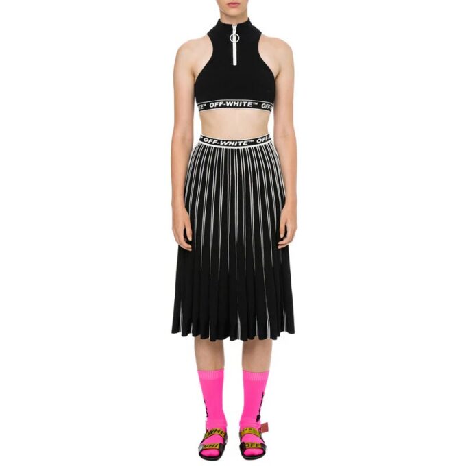 Falda de punto plisada Off-White «Negro»