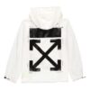 FW19 Chaqueta con capucha y estampado para hombre, blanca