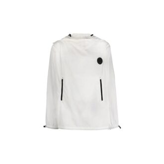 FW19 Chaqueta con capucha y estampado para hombre, blanca