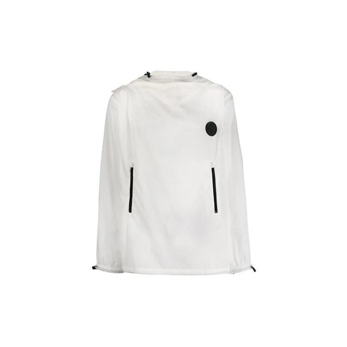 FW19 Chaqueta con capucha y estampado para hombre, blanca