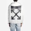 FW19 Chaqueta con capucha y estampado para hombre, blanca