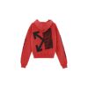 FW19 Sudadera con capucha oversize de felpa con estampado de Arrows divididas y grafitis para hombre, color rojo