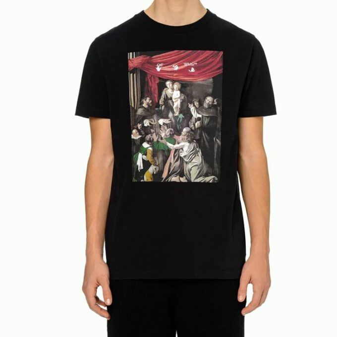 FW20 Camiseta de manga corta ajustada con estampado de Caravaggio en Pantalones Cortos