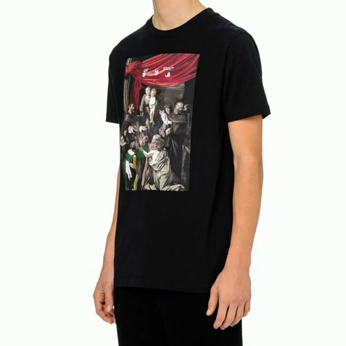 FW20 Camiseta de manga corta ajustada con estampado de Caravaggio en Pantalones Cortos