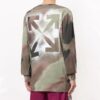 FW20 Camiseta de manga larga con estampado de Arrows y camuflaje para hombre, verde