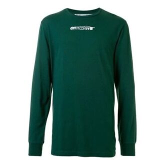FW20 Camiseta de manga larga para hombre con estampado de logotipo de graffiti, verde