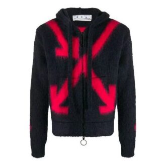 FW20 Fuzzy Arrows Jersey con capucha y manga larga para hombre Negro