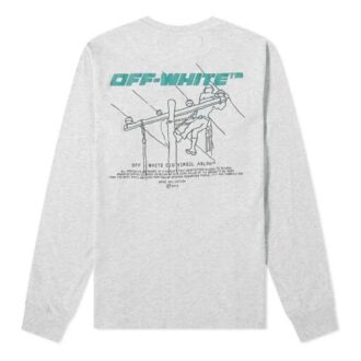 FW20 Jersey con estampado de logotipo pintado a mano para hombre, gris