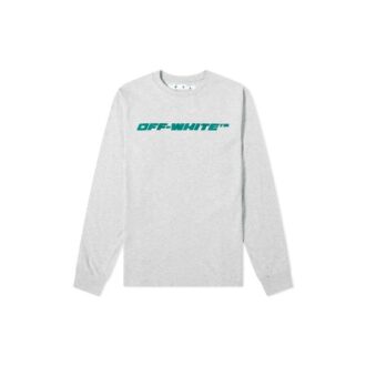 FW20 Jersey con estampado de logotipo pintado a mano para hombre, gris