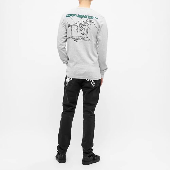 FW20 Jersey con estampado de logotipo pintado a mano para hombre, gris
