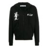 FW20 Kiss 21 Chaqueta con capucha y cremallera estampada para hombre, color negro