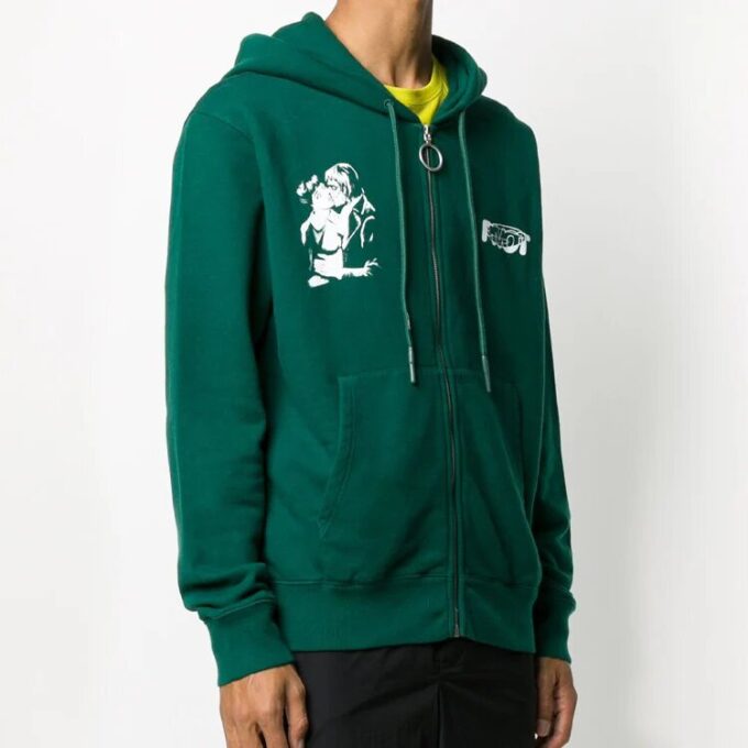 FW20 Kiss 21 Chaqueta con capucha y cremallera para hombre Verde