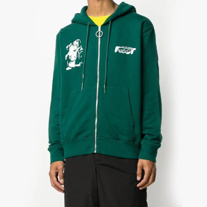 FW20 Kiss 21 Chaqueta con capucha y cremallera para hombre Verde