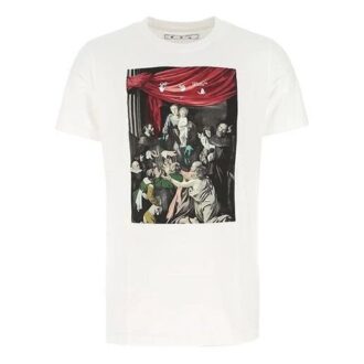 FW20 Sudadera blanca para hombre con estampado de Caravaggio