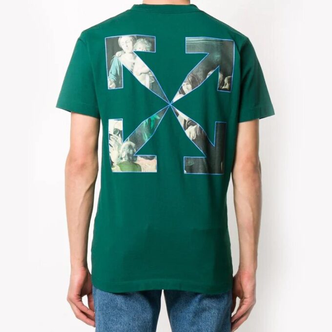 FW20 Sudadera con capucha para hombre con estampado Caravaggio, verde