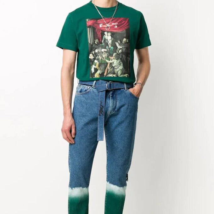 FW20 Sudadera con capucha para hombre con estampado Caravaggio, verde