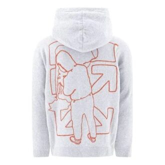 FW20 Sudadera con capucha y estampado de flechas para hombre, gris