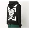 FW20 Sudadera con capucha y estampado de peces Pivot para hombre, negro