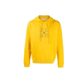 FW20 Sudadera con capucha y estampado del logotipo Workers para hombre, color amarillo