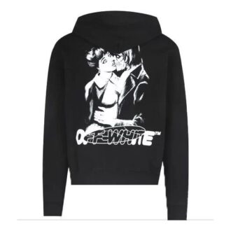 FW20 Sudadera con capucha y estampado Kissing para hombre, color negro