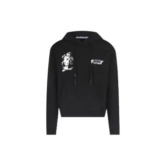 FW20 Sudadera con capucha y estampado Kissing para hombre, color negro