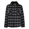 FW21 Camisa de manga larga a cuadros con capucha, corte holgado, negro