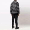 FW21 Camisa de manga larga a cuadros con capucha, corte holgado, negro