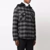 FW21 Camisa de manga larga a cuadros con capucha, corte holgado, negro
