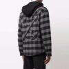FW21 Camisa de manga larga a cuadros con capucha, corte holgado, negro