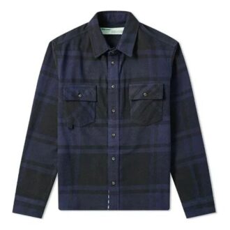 FW21 Camisa de manga larga con estampado de cuadros en rosa y rojo, corte holgado, azul marino
