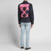 FW21 Camisa de manga larga con estampado de cuadros en rosa y rojo, corte holgado, azul marino