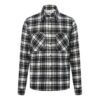 FW21 Camisa de manga larga con estampado de cuadros y flechas grandes, versión negra