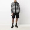 FW21 Camisa de manga larga con estampado de cuadros y flechas grandes, versión negra