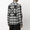 FW21 Camisa de manga larga con estampado de cuadros y flechas grandes, versión negra