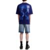 FW21 Camiseta azul de manga corta oversize con flecha de goma en Pantalones Cortos