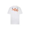 FW21 Camiseta blanca de corte holgado, cuello redondo y pantalones cortos con estampado de pintura