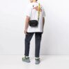 FW21 Camiseta blanca de corte holgado, cuello redondo y pantalones cortos con estampado de pintura